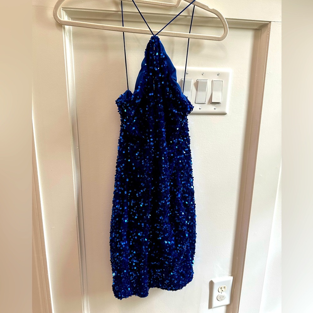 Fashion Nova Royal Blue Sequin Dress